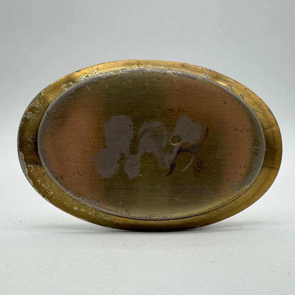 Vintage Brass Tone Oval Belt Buckle Western Cowboy Rodeo Belt Accessory‎